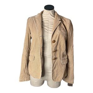 Y2K J Crew Tan Corduroy Button Up Blazer